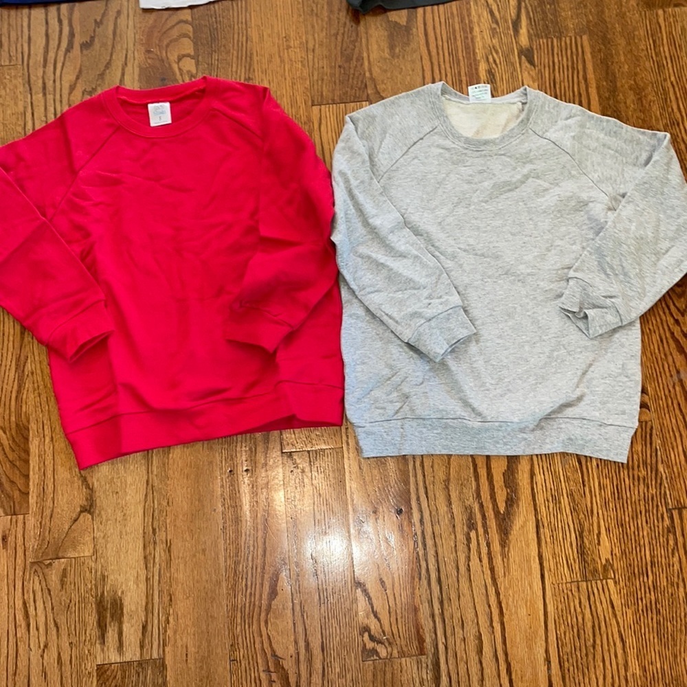 Red and grey girls sweatshirts size 8 NWT